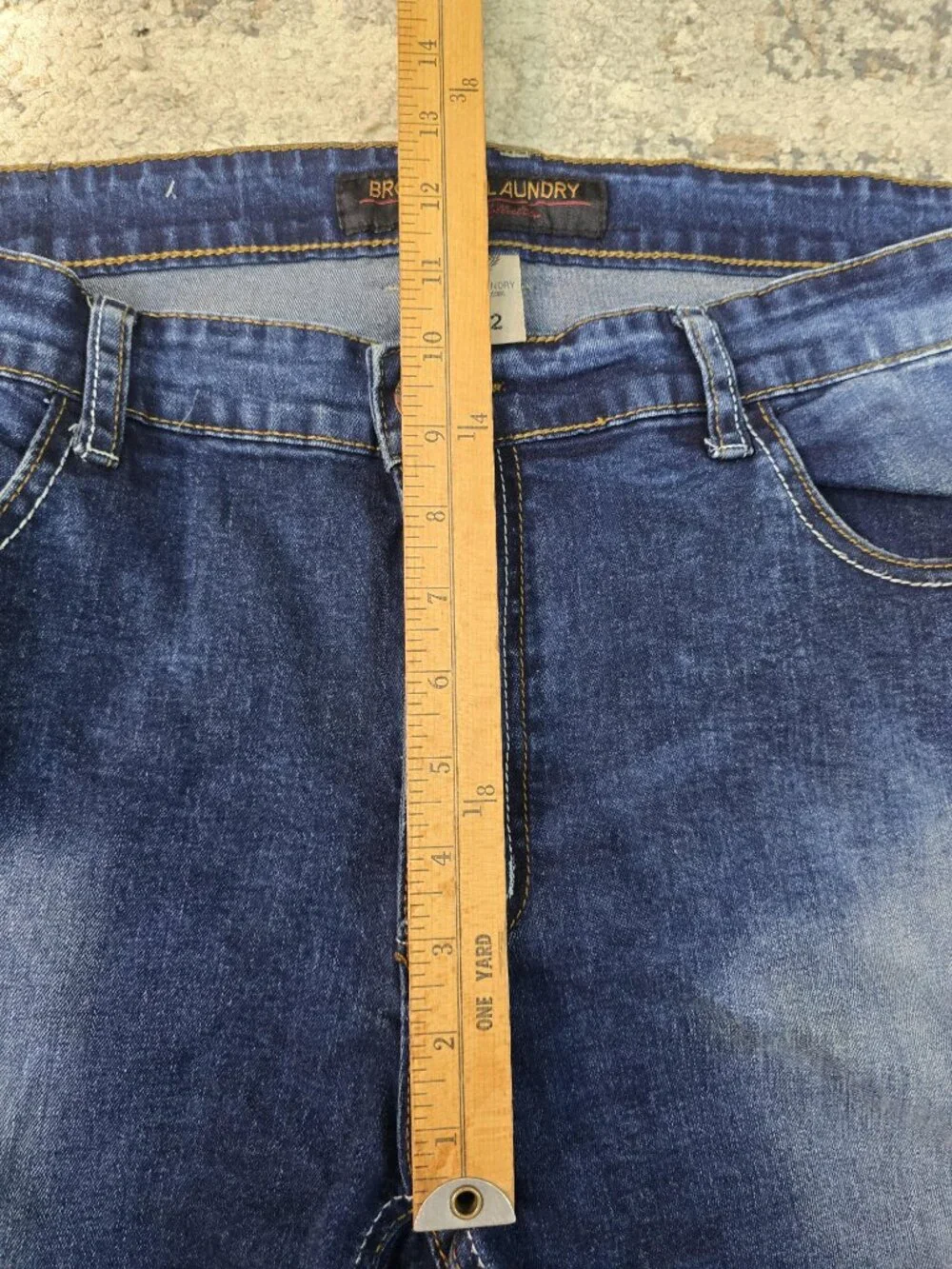 Brooklyn Laundry Jeans Mens 36x32 Blue Straight Leg Stretch Denim 5 Pocket